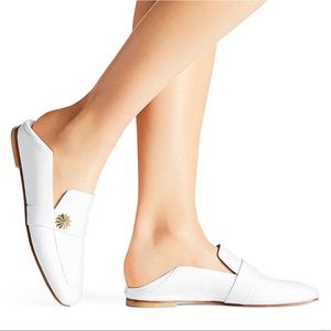 Stuart Weitzman White Wylie Star Loafers 10.5 Wide